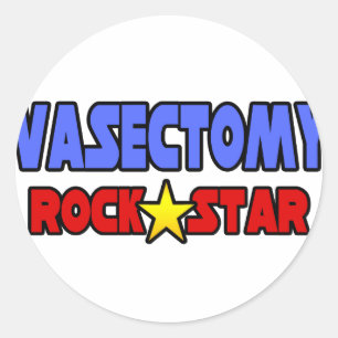 Vasectomy Rock Star Ronde Sticker