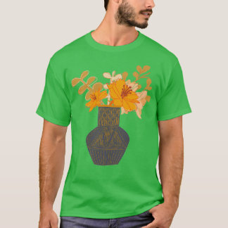 Vaseillustratie van de ventilator t-shirt