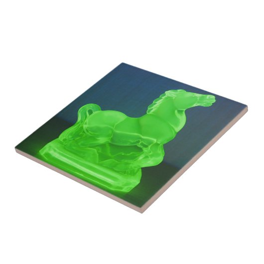 Vaseline glazen paard tegeltje (Zijkant)