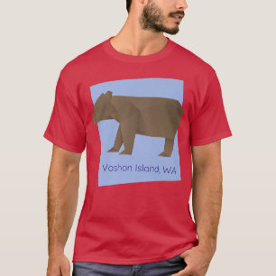 Vashon Island Brown Origami Beer Abstract Geometri T-shirt