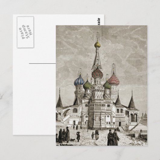 Vasili Cathedral Red Square Onion Dome Theotokos Briefkaart (Voorkant / Achterkant)