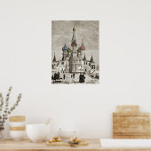 Vasili Cathedral Red Square Onion Dome Theotokos Poster (Keuken)