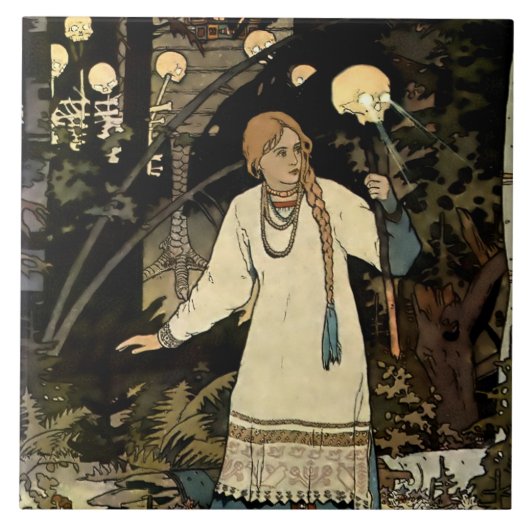 Vasilia de Schone door Ivan Bilibin Tegeltje (Voorkant)