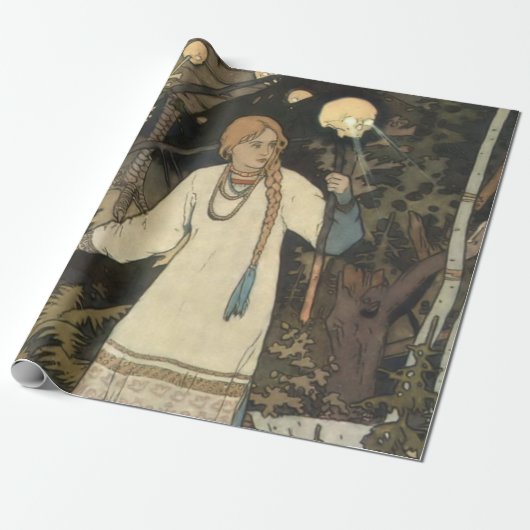 Vasilisa the Beauful at at the Hut of Baba Yaga -  Cadeaupapier (Uitgerold)