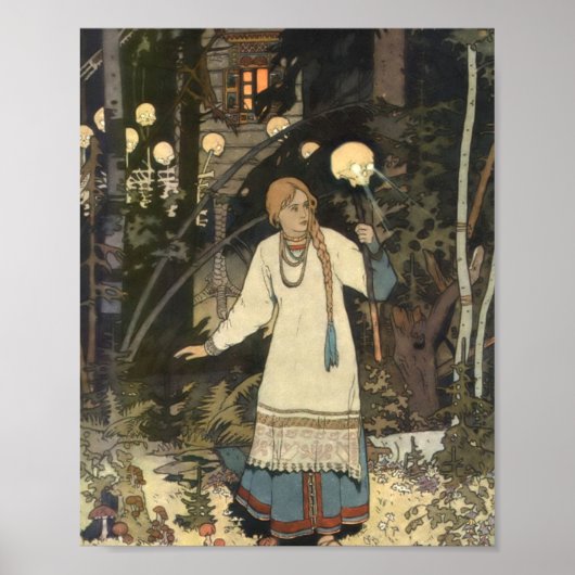 Vasilisa the Beauful at at the Hut of Baba Yaga -  Poster (Voorkant)