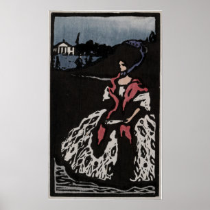 Vasily Kandinsky Lady met een ventilator Poster