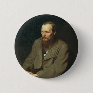 Vasily Perov-portret van auteur Feodor Dostoyevsky Ronde Button 5,7 Cm