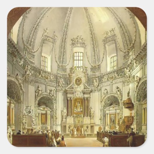 Vasily Sadovnikov: Interieur van de Trinitaire Ker Vierkante Sticker (Voorkant)