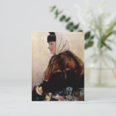 Vasily Surikov-portret van jonge vrouw in vacht ja Briefkaart (Staand voorkant)