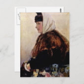 Vasily Surikov-portret van jonge vrouw in vacht ja Briefkaart (Voorkant / Achterkant)