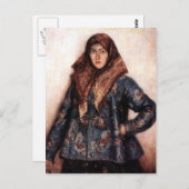 Vasily Surikov-portret van L. T. Matorina Briefkaart (Voorkant / Achterkant)