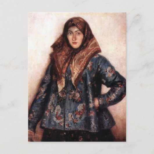 Vasily Surikov-portret van L. T. Matorina Briefkaart (Voorkant)