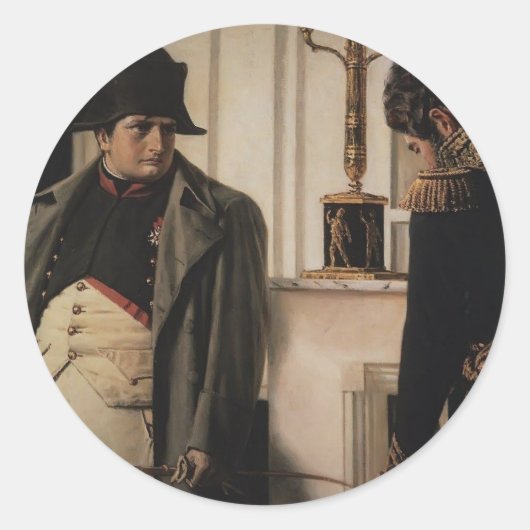 Vasily Vereshchagin- Napoleon & generaal Lauriston Ronde Sticker (Voorkant)
