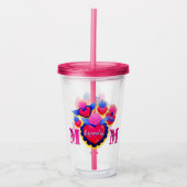 Vaso acrílico Corazones rosas de Mamá Editable Acryl Drinkbeker (Voorkant)