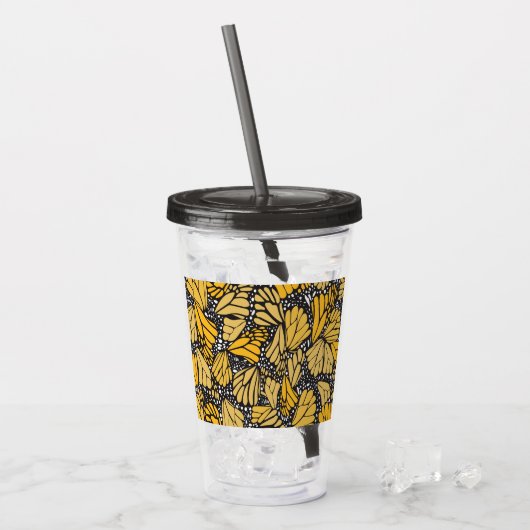 Vaso acrílico estampado mariposa monarca acryl drinkbeker (Voorkant ijs)