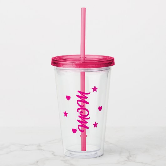 Vaso Acrílico Mom para el Día de las Madres Acryl Drinkbeker (Voorkant)