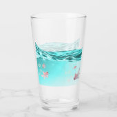 vaso con agua azul y peces glas (Achterkant)