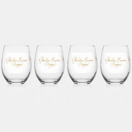 Vaso con diseño dorado wijnglas zonder voet