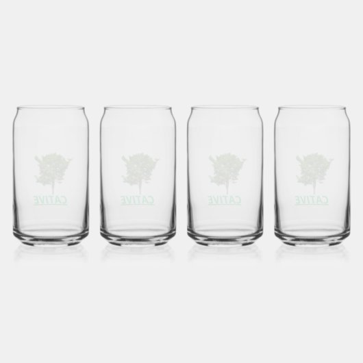 Vaso con la foto del cativo blikvorm glas (Achterkant)