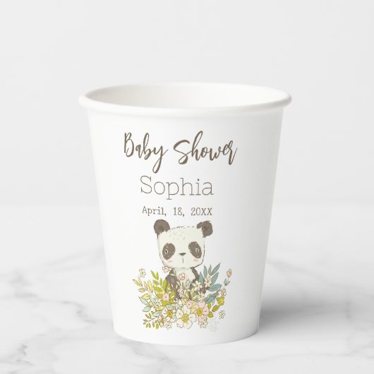 Vaso de papel Baby Shower Panda Papieren Bekers (Voorkant)