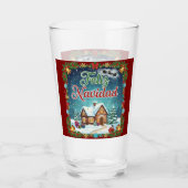 Vaso de Vidrio Navideño Feliz Navidad con Casita Glas (Voorkant)