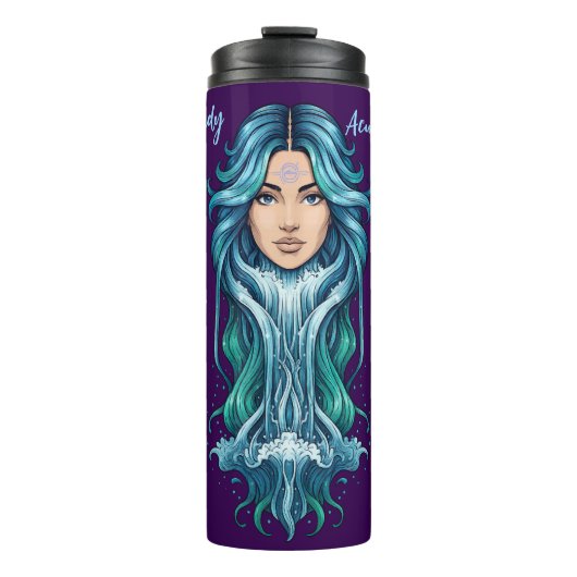 Vaso térmico Lady Acuario – Misterio zodiacal Thermosbeker (Voorkant)