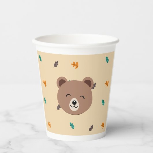 Vasos De Papel Baby Shower, Animales del Bosque Papieren Bekers (Voorkant)