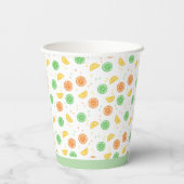 Vasos de papel cítricos borde verde papieren bekers (Achterkant)