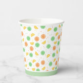 Vasos de papel cítricos borde verde papieren bekers (Links)