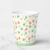 Vasos de papel cítricos borde verde papieren bekers (Rechts)