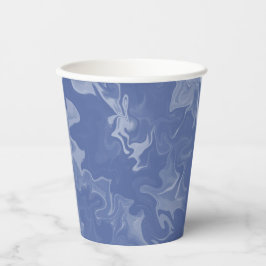 Vasos de papel efecto marmolado azul papieren bekers