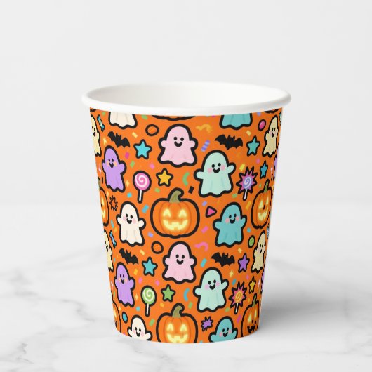 >Vasos de papel Sweet Halloween Papieren Bekers (Achterkant)
