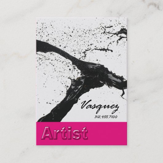Vasquez - Vold Artist Painter Illustrator fuschia Visitekaartje (Voorkant)