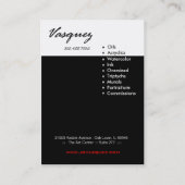 Vasquez - Vold Artist Painter Illustrator (wit) Visitekaartje (Achterkant)