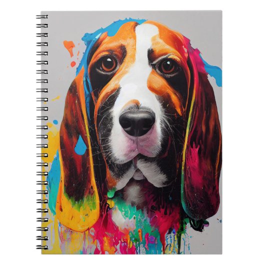 Vasset Hound Dog Pet Leuk Schattig Dierenbedrijf Notitieboek (Voorkant)