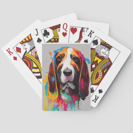 Vasset Hound Dog Pet Leuk Schattig Dierenbedrijf Pokerkaarten (Achterkant)