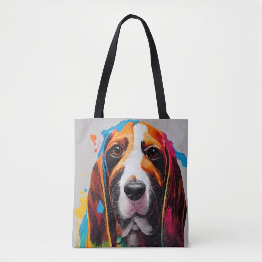 Vasset Hound Dog Pet Leuk Schattig Dierenbedrijf Tote Bag (Voorkant)