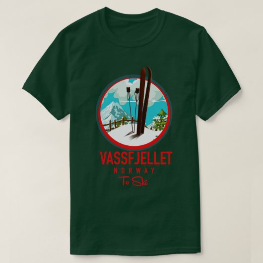 Vassfjellet Noorse ski T-shirt (Design voorkant)