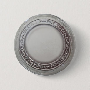 Vast .999+ blanco, zilverronde ronde eunce button 5,7 cm