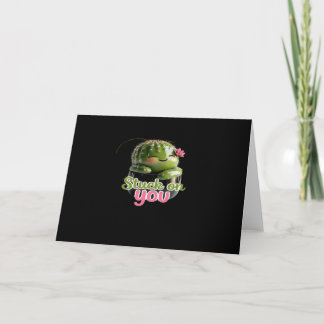 Vast aan jou Schattige Cactus Stunt Kawaii Valenti Kaart