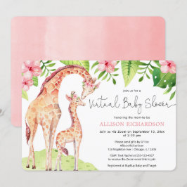 Vast Baby shower schattige giraffe safari-baby Kaart