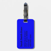 vast blauw bagagelabel (Achterkant verticaal)
