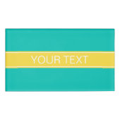 Vast Blauwgroen monogram anananaslint Naambadge (Voorkant)