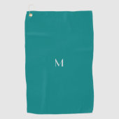vast blauwgroen - monogram toevoegen golfhanddoek (Voorkant)