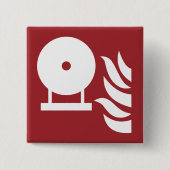 Vast brandblusser fles veiligheidsbord vierkante button 5,1 cm (Voorkant)