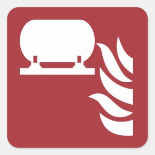 Vast brandblusser installatie veiligheidsbord vierkante sticker