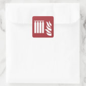 Vast brandblussignaal voor batterijveiligheid vierkante sticker (Tas)