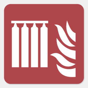 Vast brandblussignaal voor batterijveiligheid vierkante sticker