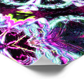 Vast buitenaardse hersenen v2 kleurrijke patronen poster (Hoek)