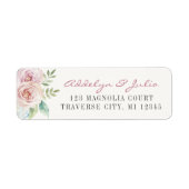 Vast Floral Romantic Wedding Return Address Etiket (Voorkant)